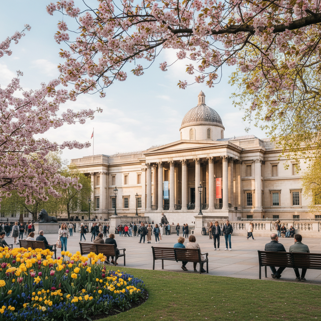 The National Gallery of Canada with its glass towers in spring light
