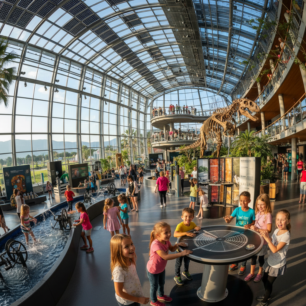 Children interacting with hands-on exhibits at the Canada Science and Technology Museum